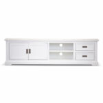 Laelia ETU Entertainment TV Unit 220cm 2 Door Solid Acacia Wood Coastal - White