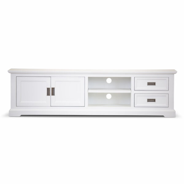 Laelia ETU Entertainment TV Unit 220cm 2 Door Solid Acacia Wood Coastal - White