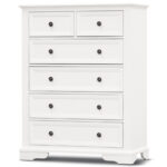 Celosia Tallboy 6 Chest of Drawers Solid Acacia Wood Bed Storage Cabinet - White