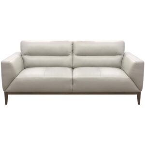 Downy  Genuine Leather Sofa 3 Seater Upholstered Lounge Couch - Silver