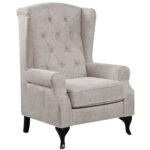 Mellowly  Back Chair Sofa Chesterfield Armchair Fabric Uplholstered - Beige