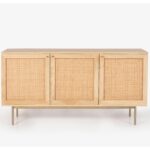 Martina Buffet Table Sideboard 145cm 3 Door Solid Mango Wood Storage Cabinet