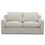 Plushy 2 Seater Sofa Fabric Uplholstered Lounge Couch - Stone