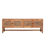 Jasmine ETU Entertainment TV Unit 160cm 4 Door Mindi Wood Rattan - Brown