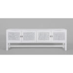 Jasmine ETU Entertainment TV Unit 160cm 4 Door Mindi Wood Rattan - White