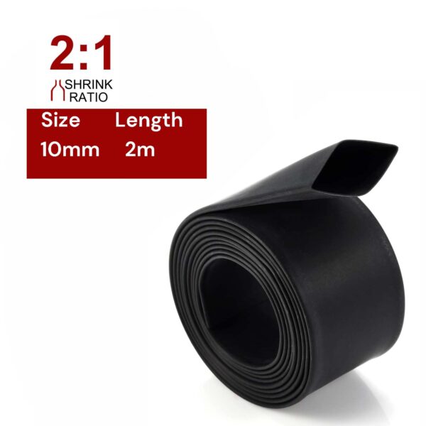 2m Polyolefin Shrink Tube 25/64" (10mm) 2:1 Ratio Heat Shrink Tubing Sleeving Wrap Shrinking