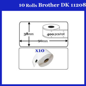 10 Rolls DK11208 DK 11208 For  Large Address Thermal LABELS 38x90mm