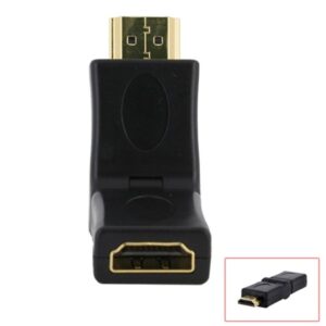 HDMI Right Angle Port Saver Adapter Male to Female 180Degree Swiveling Converter