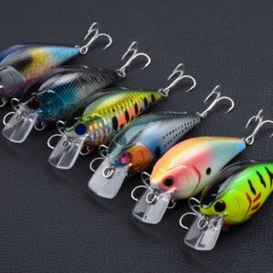 6x 8cm Popper Crank Bait Fishing Lure Lures Surface Tackle Saltwater