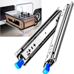 56in Pair 1000 - 2000mm 150KG Capacity Heavy Duty Trailer Drawer Slides Rails Runners Locking