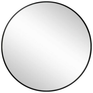 Slim Design 50CM Black Bathroom  Living Room  Hallway Mirror Round Mirror Wall Decor Metal Frame