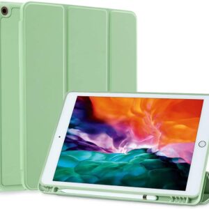 IPad 10.2 2019 7th Pencil Holder Slim Smart TPU Soft Case Green