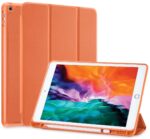 IPad 10.2 2019 7th Pencil Holder Slim Smart TPU Soft Case Orange