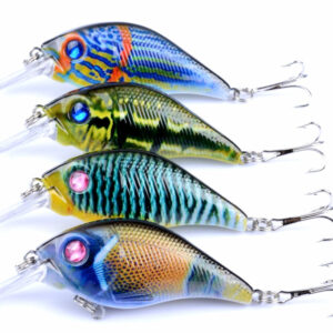 4x 7.5cm Popper Crank Bait Fishing Lure Lures Surface Tackle Saltwater