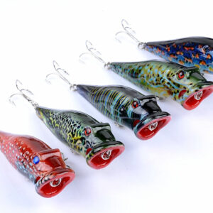 5X 8cm Popper Poppers Fishing Lure Lures Surface Tackle Fresh Saltwater