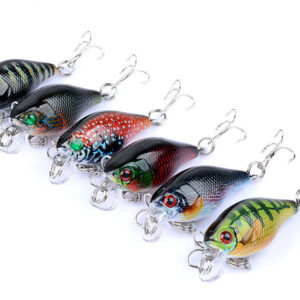 6x 4.3cm Popper Crank Bait Fishing Lure Lures Surface Tackle Saltwater