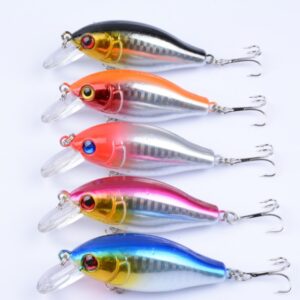 5x 7.5cm Popper Crank Bait Fishing Lure Lures Surface Tackle Saltwater