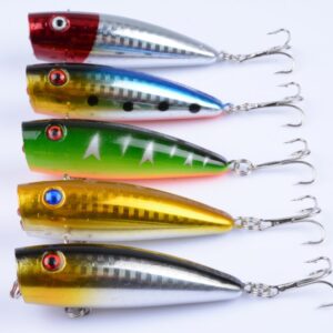 5X 7cm Popper Poppers Fishing Lure Lures Surface Tackle Fresh Saltwater