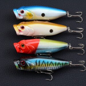 4X 8cm Popper Poppers Fishing Lure Lures Surface Tackle Fresh Saltwater