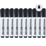 10Pack White Board Markers Erase Marker   Tip  Black Ink