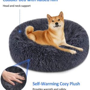 Soft Dog Bed Round Washable Plush Pet Kennel Cat Bed Mat Sofa Small 50cm