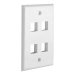 4 Port QuickPort outlet Wall Plate face plate  four Gang White