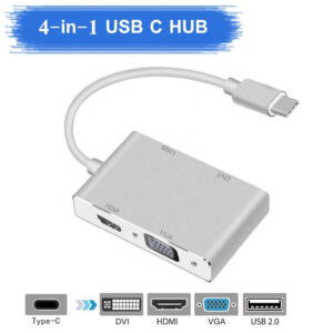 4in1 USB 3.1 Type-C Hub to HDMI Video Adapter 4K Male to Female Converter