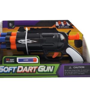 Soft Dart Black Gun for Children (Includes 5 Soft Darts) 6+