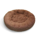 Pet Dog Bed Bedding Warm Plush Round Soft Dog Nest Light Coffee  XL 100cm