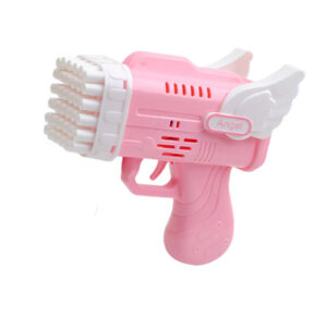 Bubblerainbow 42 Hole Angel  Automatic Bubble Blowing Lovely Bubble Gun Launcher Toy Pink