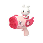 Bubblerainbow Pink Rabbit 69-Hole Automatic Bubble Gun Toy Outdoor Soap Cartoon Machine