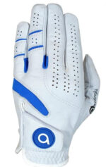 Power Touch Cabretta Leather Golf Glove for Men - White (M/L)