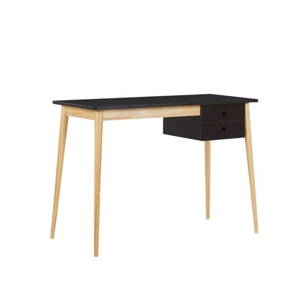 Desk with Drawer in Black & Natural