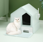 Enclosed Cat Litter Box House – Green