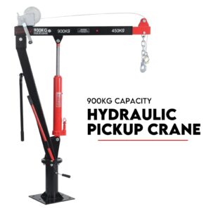 Hydraulic Crane 900kg Pickup Swivel Ute Truck Trailer Lift Hoist Winch Haul