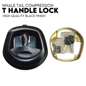 Black Whale Tail T Handle Lock Latch/Compression Lock Trailer Ute Toolbox