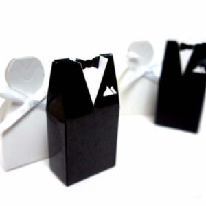 100 Pack of 50 Bride Gown and 50 Groom Tux Wedding Bridal Bomboniere Favor Candy Choc Almond Box - NW