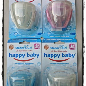 4 Pack -  Happy Baby Steam n Go Cherry Silicone Soother