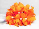 1 Set of 20 LED Orange Frangipani Flower Battery String Lights Christmas Gift Home Wedding Party Decoration Outdoor Table Garland Wreath