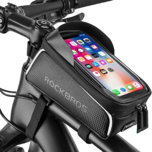 Top Tube Bike Bag With Phone Case Holder Plastic Cover for MTB Mountain Road Commuter Ebike Tourer or Scooter Rockbros