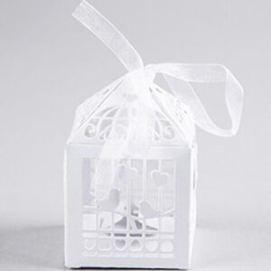 100 Piece Pack - White Dove Bird Heart Wedding Bomboniere Favor Lolly Gift Card Box