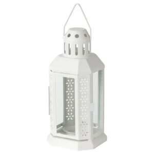 White Metal Miners Lantern  Wedding Home Party Room Balconey Deck Decoration 21cm Tealight Candle