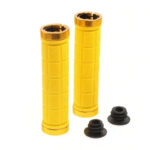 Bike Handlebar Grips MTB Mountain BMX Bike Bicycle Soft YELLOW Fixed Double Lock Screw Tight Grips - Easy Fit - Rockbros