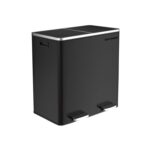 Dual Rubbish Bin 2 x 30L Recycling Bin Black