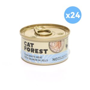 Premium Tuna White Meat With Salmon In Jelly Cat Canned Food 85G X 24