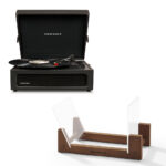 Voyager Bluetooth Portable Turntable - Black + Bundled  Record Storage Display Stand