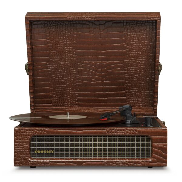 Voyager Brown Croc - Bluetooth Portable Turntable