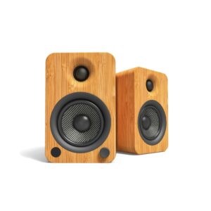 Kanto YU4 140W Powered Bookshelf Speakers with Bluetooth and Phono Preamp - Pair  Bamboo