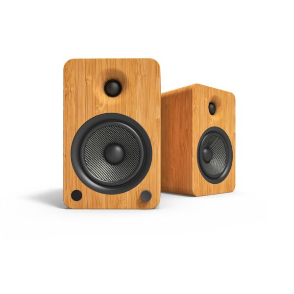 Kanto YU6 200W Powered Bookshelf Speakers with Bluetooth and Phono Preamp - Pair  Bamboo