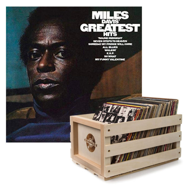 Record Storage Crate Miles Davis Greatest Hits Vinyl Album Bundle